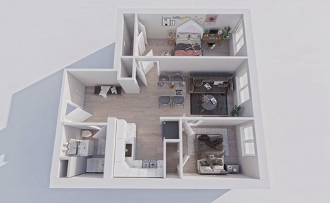 a floor plan of a 1 bedroom apartment
